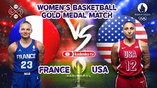 LIVE 🔴 FRANCE VS USA  Gold Medal Game  Womens Olympic Basketball Tournament Paris 2024  Score [upl. by Rainie]