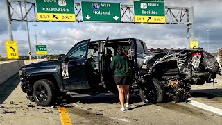 INSANE HIGHWAY CRASH CAUGHT ON DASH CAM [upl. by Notgnirrab]