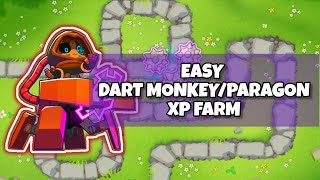 BTD6 ☆ EASY DART MONKEYPARAGON XP FARM NO MKMK ☆ WITH AND WITHOUT T5 [upl. by Nattirb135]