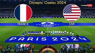 FRANCE vs USA  Olympic Games PARIS 2024  Full Match All Goals  Realistic PES Gameplay [upl. by Ramsdell896]