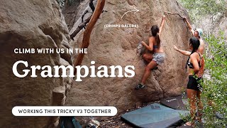 Bouldering Outdoors in the Grampians  working the beta on this V3 project 🌄 [upl. by Bloch]