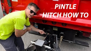 HOW TO HOOK UP TO A PINTLE HITCH TRAILER [upl. by Atrahc]