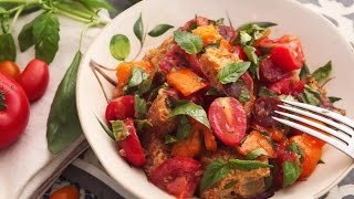 Recipe of Classic Panzanella Salad Tuscan Style Tomato and Bread Salad [upl. by Felder]