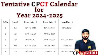 Tentative CPCT Calendar for Year 20242025  cpct new calendar  cpct new exam date 2024  2025 [upl. by Aleacin]