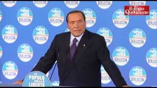 Berlusconi imita Bersani quotSiamo ad un punto dalla sinistraquot 7022013 [upl. by Annawik123]