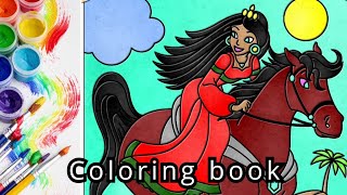 Coloring pages with horse  Coloring book [upl. by Kcirddot397]