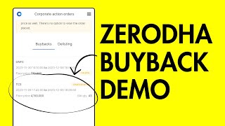 Tender Shares for Buyback for Zerodha  How to Apply for Buyback in Kite App [upl. by Beatrice]