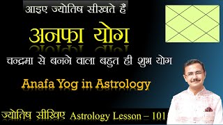 अनफा योग  चन्द्रमा से बनने वाला बहुत ही शुभ योग  Anafa Yog and its effect in Astrology lec101 [upl. by Irmgard]