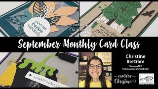 September Monthly Card Class with Cards by Christine [upl. by Noryb]