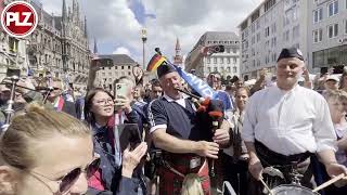 Scotland fans get the bagpipes out in Munich 🎶 [upl. by Lusty]