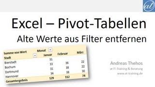 Excel  379  Gelöschte Werte aus PivotFiltern entfernen [upl. by Stover]