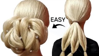 Easy chignon hairstyle  quick low chignon [upl. by Ellennaj]