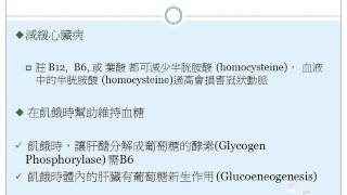 人體生化營養學 CH 9 複合維生素 B一維生素 B1，維生素 B2，維生素 B3，維生素 B6，葉酸  ch09  4 維生素 B6  吳雲珠 [upl. by Noet]