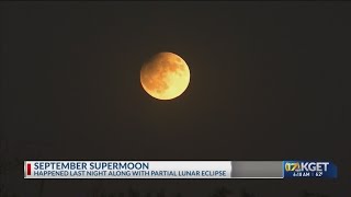 Septembers supermoon and partial eclipse [upl. by Plantagenet]