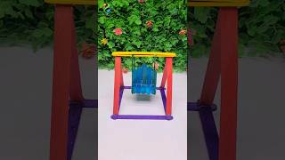 How To Make Ice Stick Swing  Popsicle stick crafts  DIY Miniature Jhula [upl. by Ayhay376]