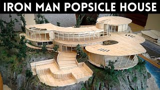 How to Build Iron Man’s Mansion from Popsicle Sticks  Architecture Model House Tutorial [upl. by Akinod596]