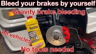 How to bleed your brakes by yourself  how to gravity bleed your brakes all vehicles [upl. by Latyrc]