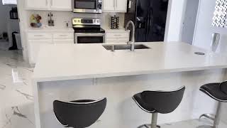 Countertops Carrara Quartz kitchen design 2021  Cabinets White [upl. by Abagael]