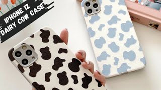 Dairy Cow Case For iPhone 12 Mini 11 Pro XS Max 8  Pattern Spot Leather TPU Phone cover [upl. by Kizzee999]