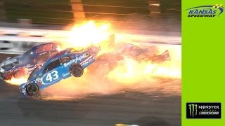 Big wreck collects Patrick Logano and Almirola [upl. by Akirahc]