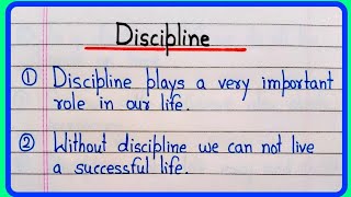 10 lines on discipline in English  Essay on discipline in English  Discipline essay 10 lines [upl. by Hadeis]