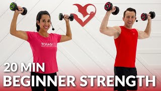 20 Min Full Body Dumbbell Workout for Beginners  Beginner Strength Training at Home with Weight [upl. by Trahurn]