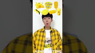 Random yellow Food Mukbang Tasting 🍯🧀 mukbang shorts [upl. by Rupert]