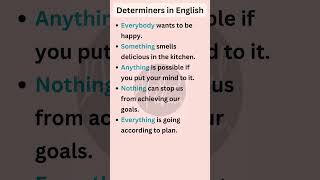 Determiners in English  English Grammar english shorts [upl. by Aidni571]