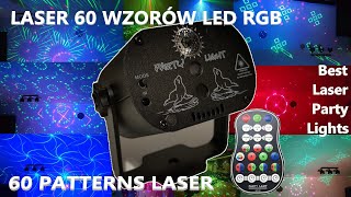 Laser 60 wzorów Led RGB z Allegro 60 Patterns Laser Party Light Disco Light 4K Video 2021 [upl. by Gnus820]