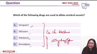 NEET MDS 2023 Pharma  Nimodipine [upl. by Etnauj554]