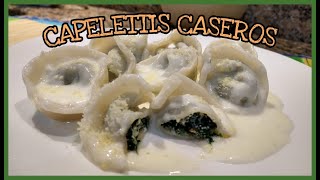 CAPELETTIS caseros con MASA DE EMPANADITAS Masa para pastelitos con relleno de verdura y ricota [upl. by Tristram]