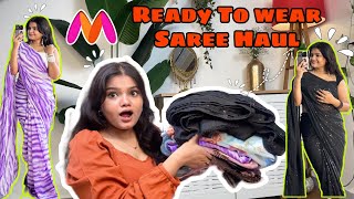 Ready To wear Saree Haul from “MYNTRA”🌸 Saree Haul under Budget 🫶🏻 missvishakha [upl. by Casimire]