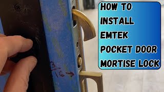 How to install Emtek Pocket Door Mortise lock with Mophorn lock moritising jig [upl. by Aniratac]