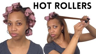 HOT ROLLERS TUTORIAL on Natural Hair [upl. by Angil130]