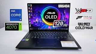 Zenbook Pro 14 OLED 2023 UX6404  120Hz OLED  RTX 4070  Better than M2 MACBOOK [upl. by Nnodnarb]