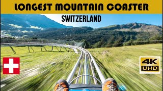 Longest Mountain Coaster in Switzerland  4K Video [upl. by Neetsuj]