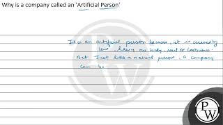 Why is a company called an Artificial Person [upl. by Neemsay]