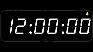 12 Hour  TIMER amp ALARM  1080p  COUNTDOWN [upl. by Enid74]