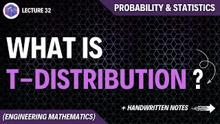 Lec32 TDistribution  Probability and Statistics [upl. by Ahsilrak944]