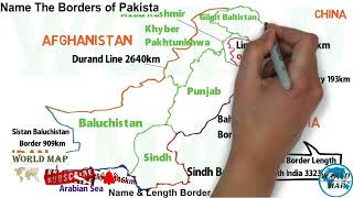 Pakistan Border Names and Length with Neighbour Countries Pakistan Border Map Pakistan World Map [upl. by Balduin]