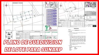 Plano de subdivisión de lote en DWG para SUNARP 👈 [upl. by Fortune]