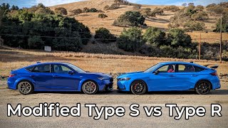 2024 Acura Integra Type S Öhlins vs 2023 Honda Civic Type R Stock  Head to Head Review [upl. by Nicolas]