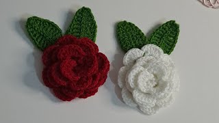 VERY EASY ROSE HANDMADE 🎊 Basit Yapımı Kolay Gül Yapılışı 🌹 crochet knitting [upl. by Ateekan]