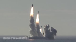 Russia’s Nuclear Submarine Successfully TestFires 4 Bulava intercontinental Ballistic Missiles [upl. by Tedra]