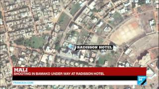 Mali shooting at Bamako Radisson hotel underway 170 hostages taken [upl. by Relyk862]