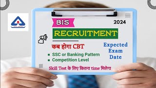 BIS Exam Date 2024  SSC or Banking Pattern  BIS Exam level  Full Details [upl. by Irehs]