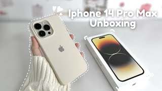  Iphone 14 pro max unboxing 2022 🤍 pinky beige theme  aesthetic 🌷✨  Chou [upl. by Neersin]