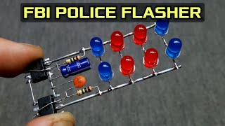 LED Flasher Like FBI Police Light Using Two NE555 Timer IC [upl. by Kathlin]