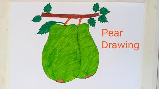 Pear Drawing Video How to drawing a pear [upl. by Waddle]