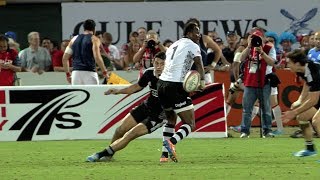 Pio Tuwais incredible pass for Fiji try v All Blacks Sevens [upl. by Cid]